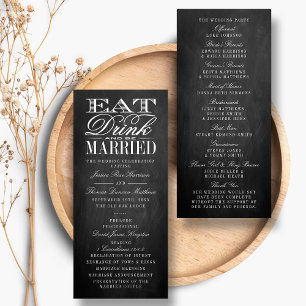 Panfleto Coma, Beba e seja casado com o Chalkboard Weding P