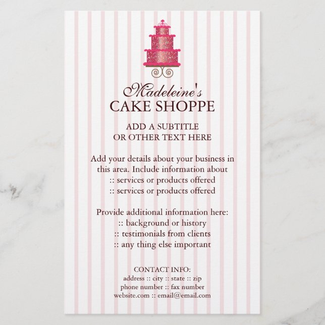 Panfleto Comercial de Padaria Personalizada de Bol (Frente)