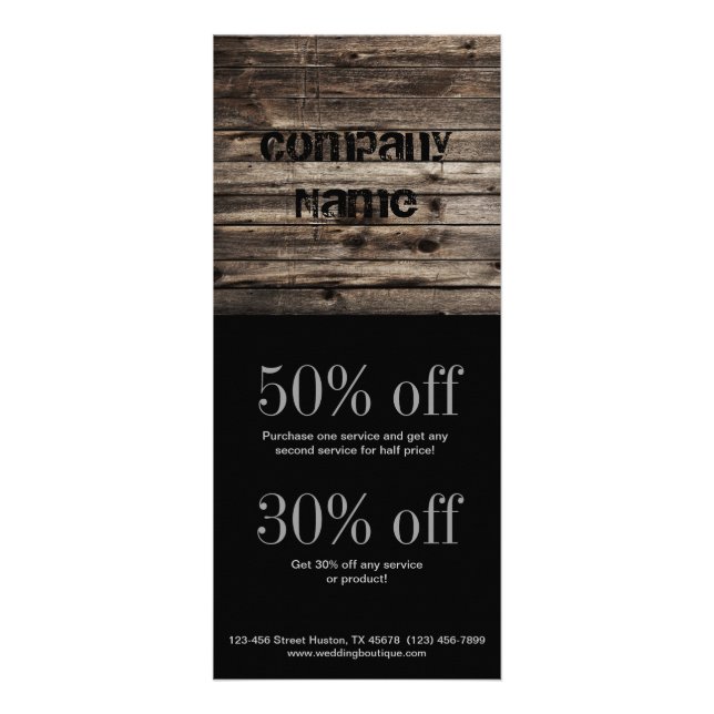 Panfleto construção do trabalhador manual do woodgrain do (Frente)