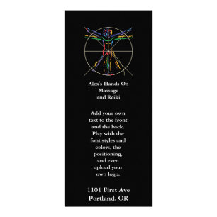 Panfleto Cores de Chakra do homem de DaVinci Vitruvian