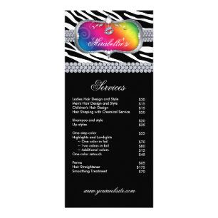 Panfleto Cosmetólogo Zebra Nail Salon Makeup