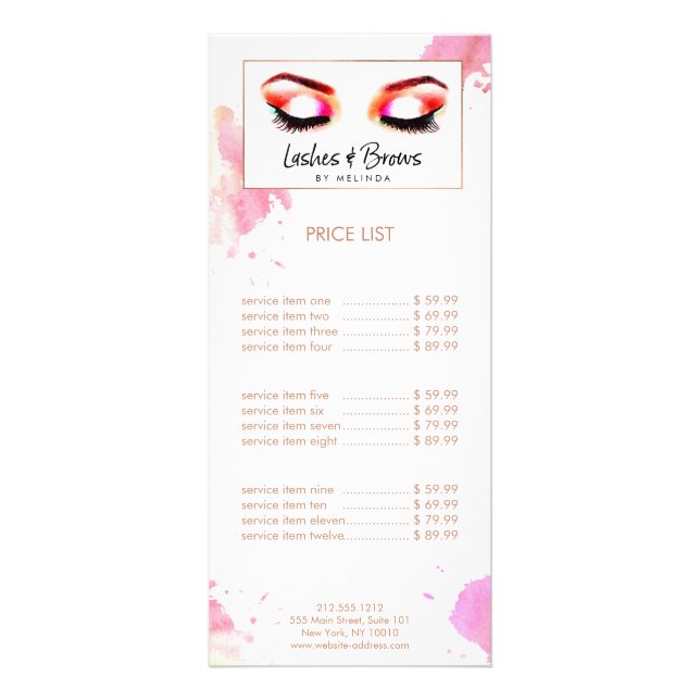 Panfleto Creative Watercolor Lashes/Brows (Frente)
