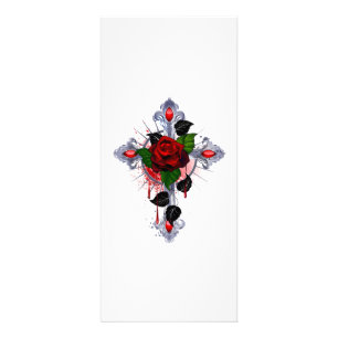 Panfleto Cruz de Prata com Rosa vermelha
