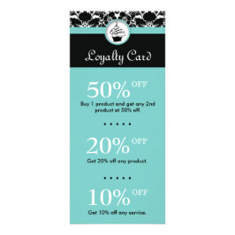 Panfleto Cupcake Banqueiro Desserts Flor Damasco Azul