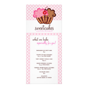 Panfleto Cupcake doce Rackcard de 311 bolos