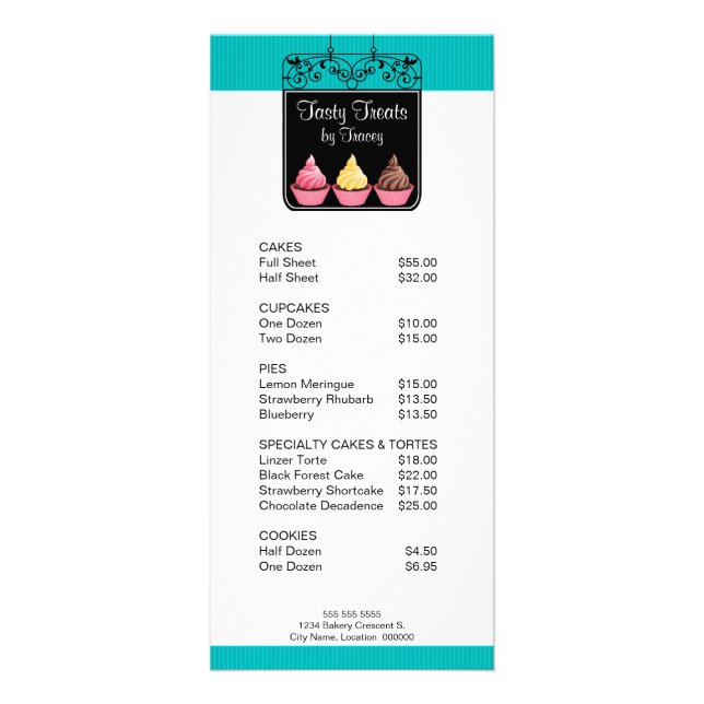 Panfleto Cupcake Lista de Preços de Promocional de Sinal de (Frente)