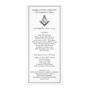 Panfleto Custom Masonic Rack Cards   Officer Installation