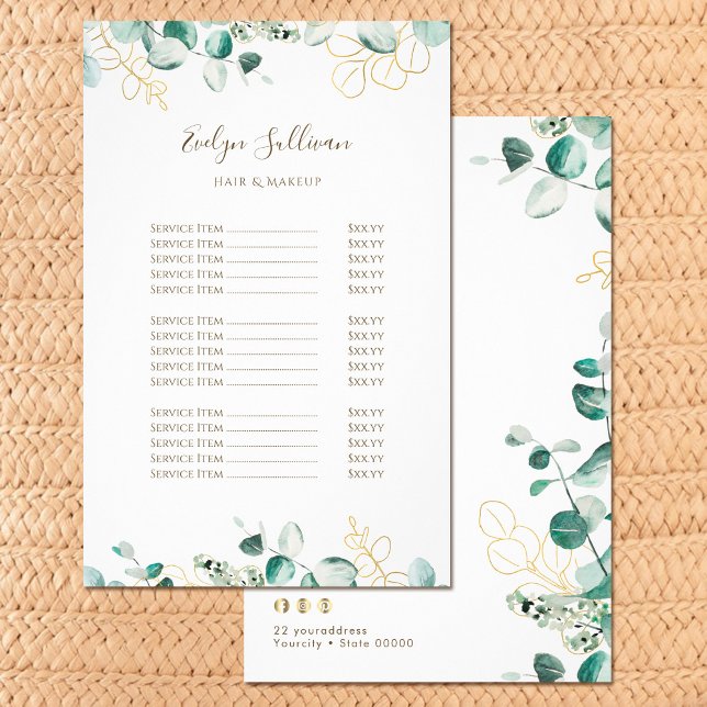 Panfleto da lista de preços do Eucalyptus (Criador carregado)