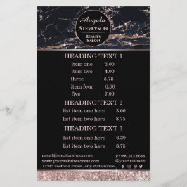 Panfleto da Maquiadora Rose Gold Marble