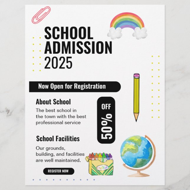 Panfleto de Admissão Escolar, Panfleto de Promoção (Frente)