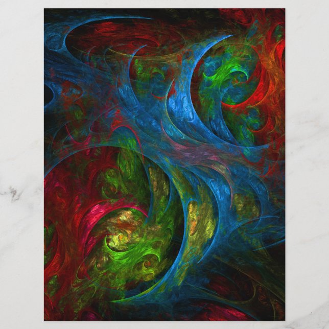 Panfleto de Arte Abstrata Genesis Blue (Frente)