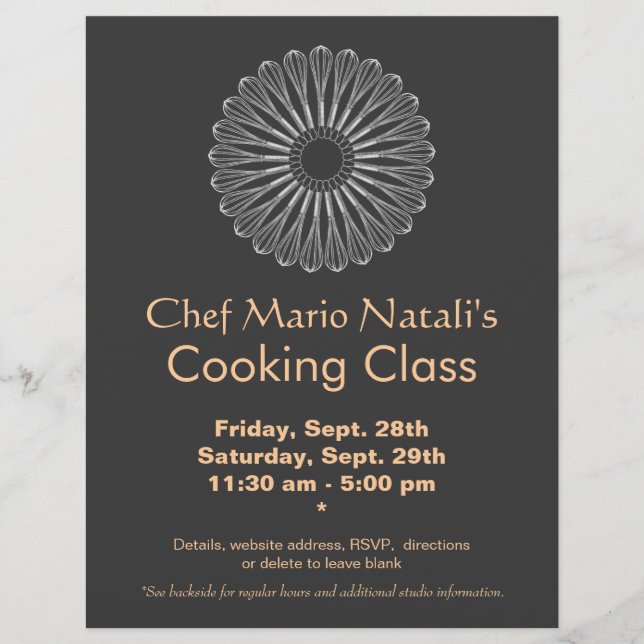 Panfleto de Aula de Culinária Batedeira (Frente)