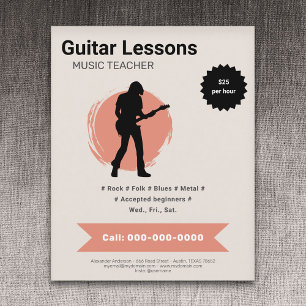 Panfleto de Aulas de Guitarra Elétrica