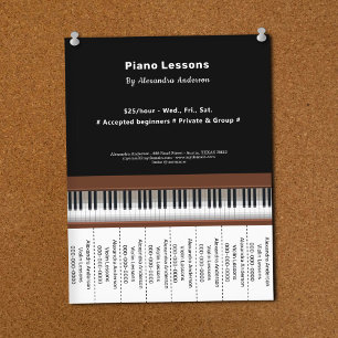 Panfleto de Aulas de Piano com Talões