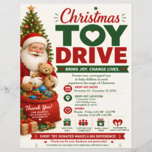 Panfleto de Campanha de Brinquedos de Natal