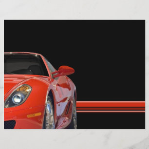Panfleto de Carro Esportivo Vermelho