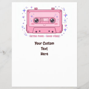Panfleto de Cassete Rosa Kawaii Personalizado