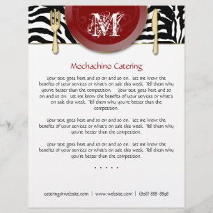 Panfleto de catering Zebra Red