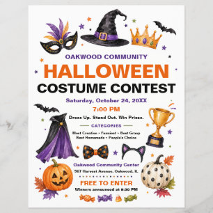 Panfleto de Concurso de Fantasias de Halloween