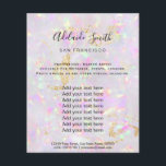 panfleto de design de minerais opais<br><div class="desc">folheto de maquiagem profissional do salão de beleza</div>