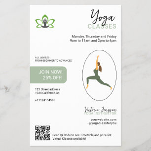 Panfleto de Estúdio de Yoga Moderno Enviado com