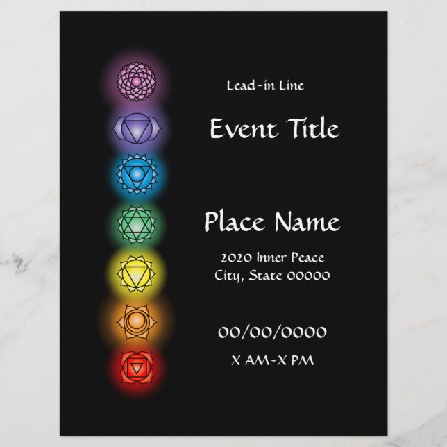 Panfleto de Evento Chakras 8.5 x 11 (Frente)