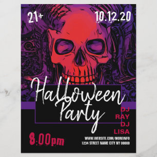 Panfleto de Evento de Festa de Halloween da Caveir