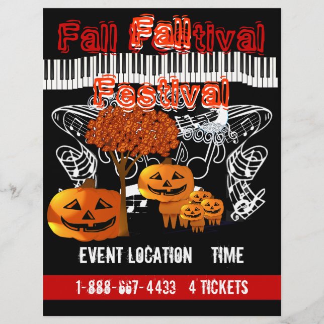 Panfleto de evento de Halloween do Festival de Out (Frente)