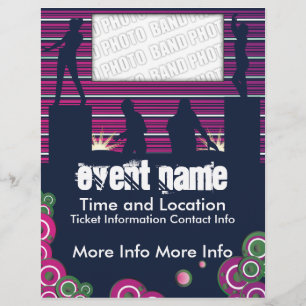 Panfleto de Evento de Música com DJs e Dançarinos