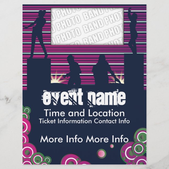 Panfleto de Evento de Música com DJs e Dançarinos (Frente)