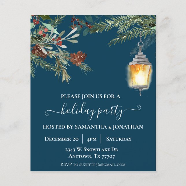 Panfleto de Festa de Fim de Ano Natal Inverno Pinh (Frente)