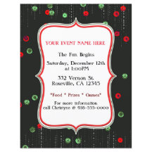 Panfleto de Festa de Natal Vermelho e Verde com La