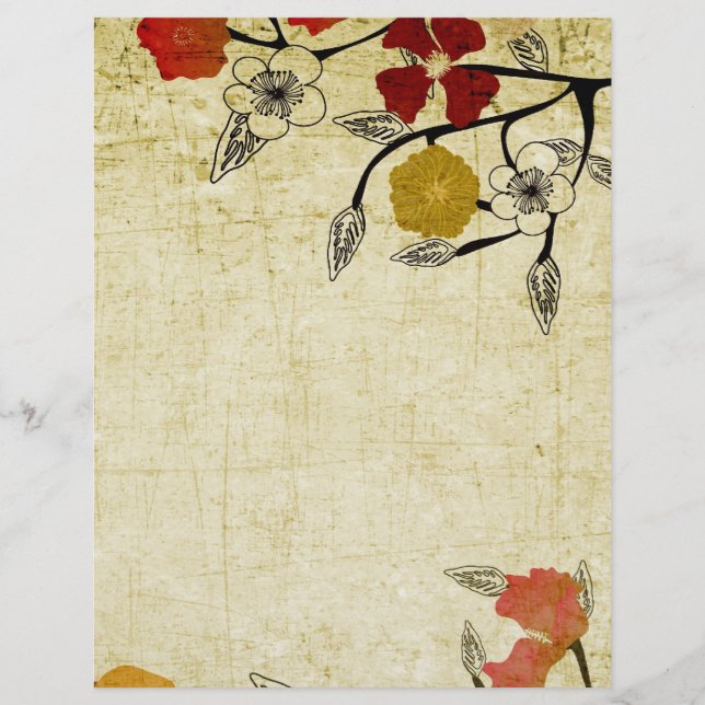 Panfleto de flores vintage (Frente)