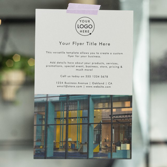 Panfleto de Foto Empresarial | Panfletos de Anúnci (Create your own branded photo flyer with this easy-to-use template)