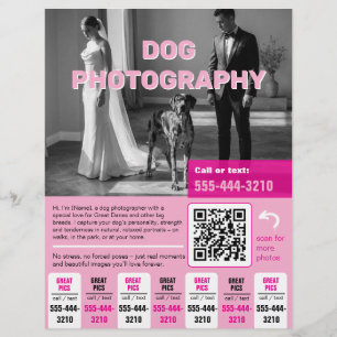 Panfleto de Fotografia de Cachorro rosa