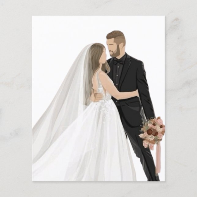 Panfleto de Informações de Casamento com Foto Pers (Frente)