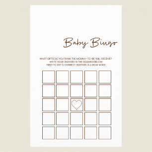 Panfleto de Jogo de Bingo de Presente de Bebê Mini