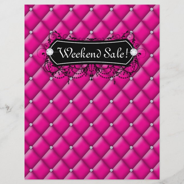 Panfleto De Liquidação Moda Jóias Rosa Diamante Tu (Frente)