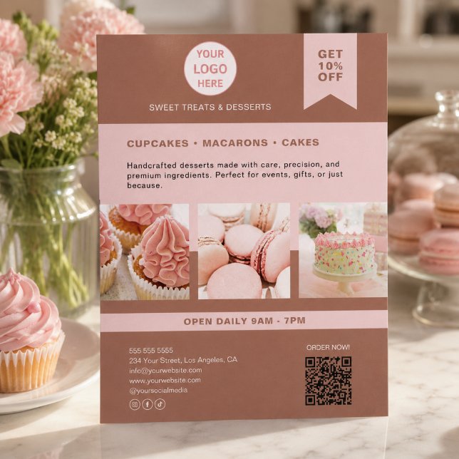 Panfleto de Logotipo Personalizado de Padaria (Bakery Custom Logo Flyer)