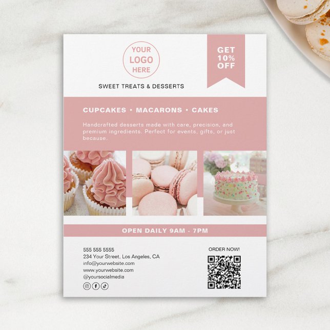 Panfleto de Logotipo Personalizado de Padaria (Bakery Custom Logo Flyer)