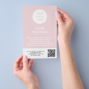 Panfleto de Marketing de Logotipo de Negócios Rosa