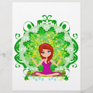 Panfleto de menina de ioga