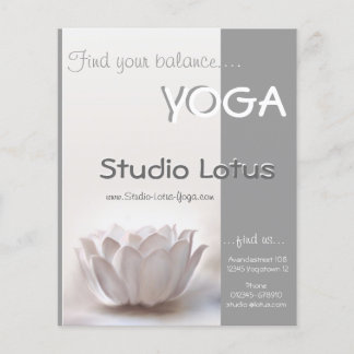 Panfleto de merchandising do Yoga studio lotus