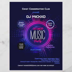 Panfleto de Música e Dança de DJ