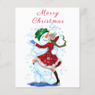 Panfleto de Natal da Dança do Boneco de Neve e da 
