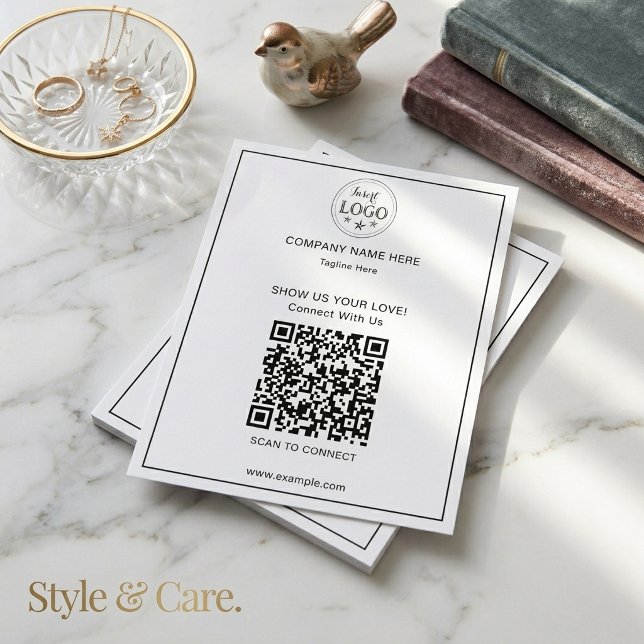 Panfleto de Negócios de Código QR Limpo e Simples  (Clean and Simple QR Code Business Flyer for Client)