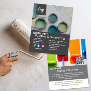 Panfleto de negócios de pintura e decoração