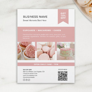 Panfleto de Padaria QR com Foto Personalizada