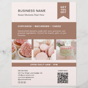 Panfleto de Padaria QR com Foto Personalizada