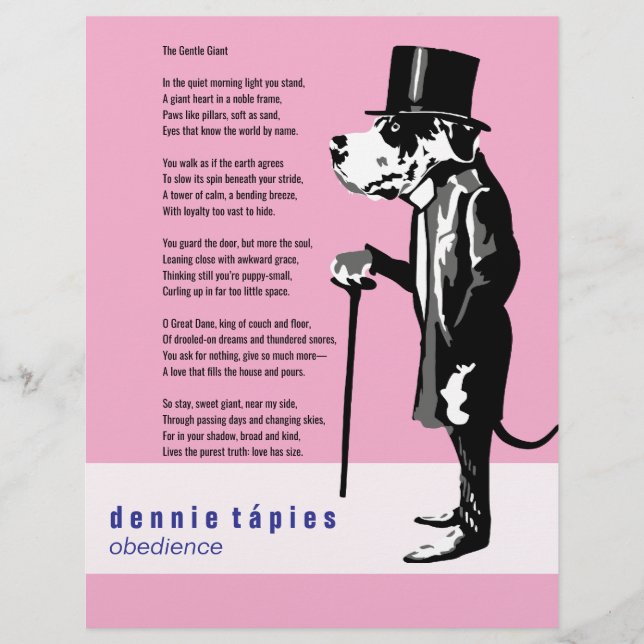 Panfleto de Poema do Great Dane (Frente)